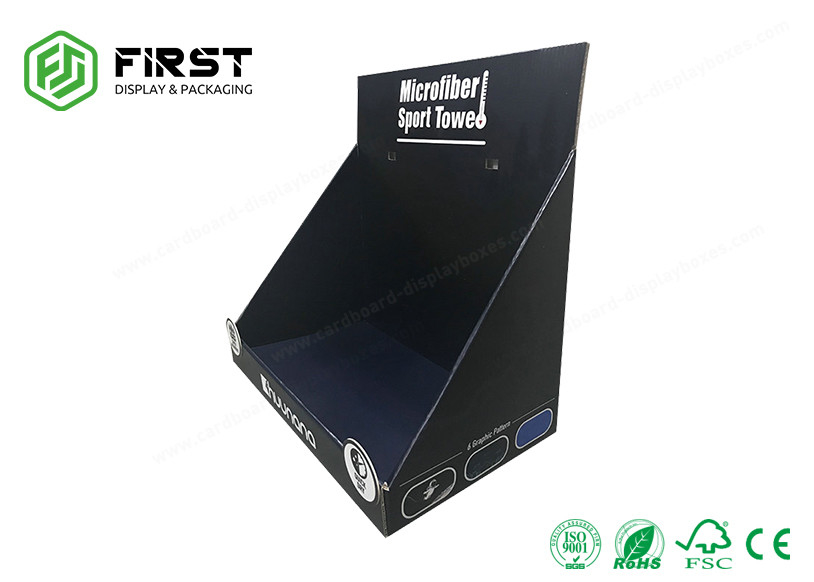 Black Printed Retail Foldable Cardboard Counter Display Boxes , Printed Display Boxes