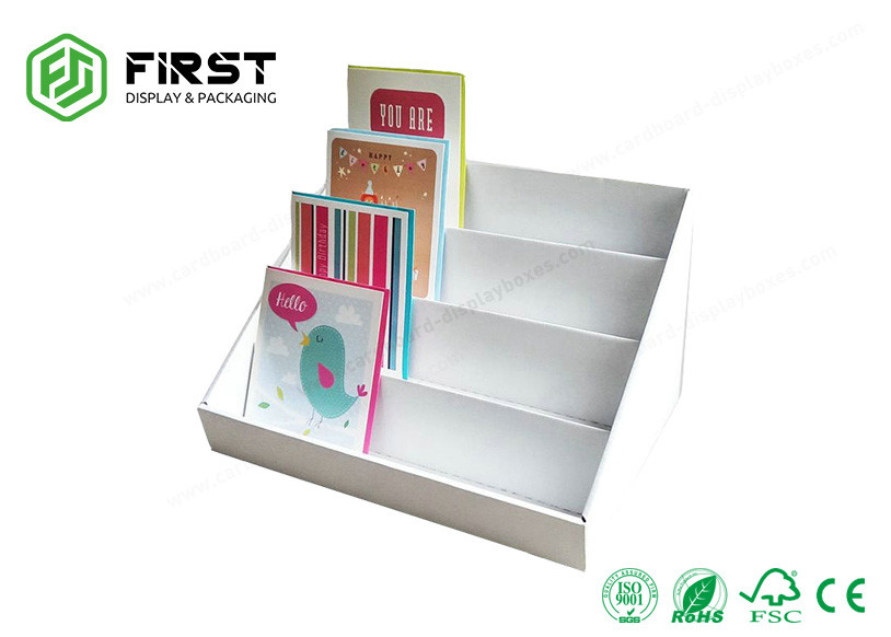 4 Tiers Foldable Cardboard Tabletop Display Custom Printing For Books Promotion