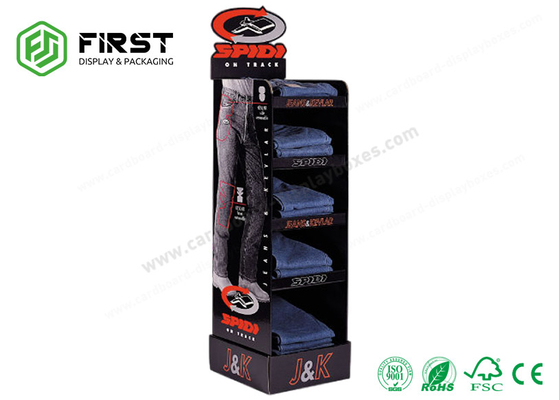 POP Carton Floor Stand Retail Foldable Corrugated Cardboard Display Rack Custom Logo Printing