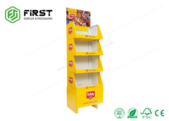 Custom Logo Printing Cardboard POP Display Stand Glossy Corrugated Paper Floor Stand Shelf