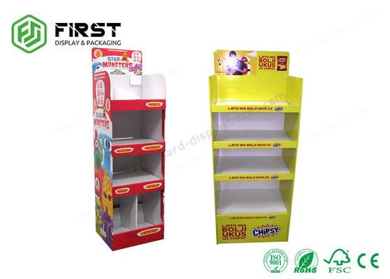 Corrugated Paper Floor Standing Displays Foldable Carton Floor Stand