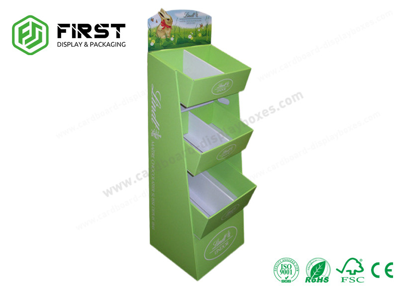 Carton Floor POP Cardboard Paper Shelf Display Stand Custom Logo Printed