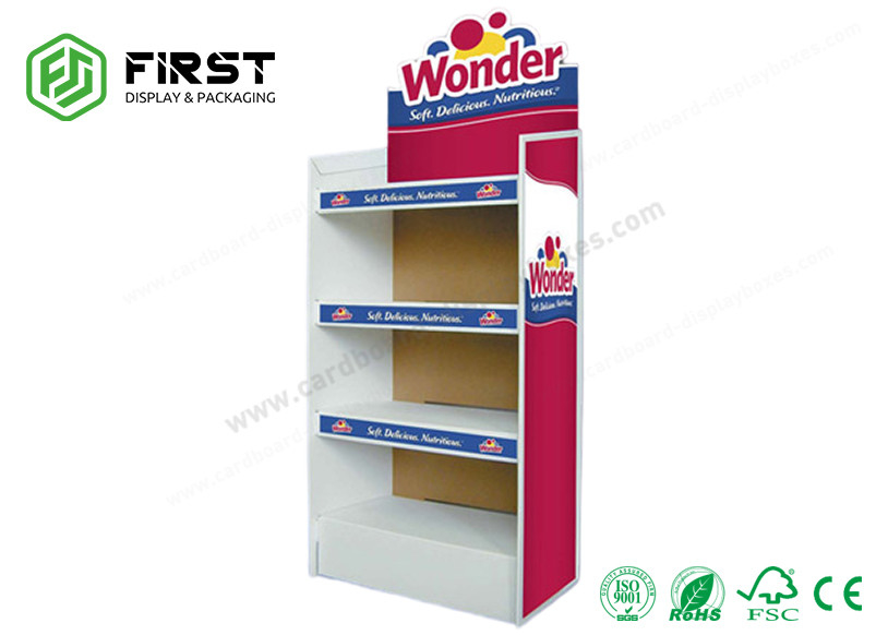 Carton Floor POP Cardboard Paper Shelf Display Stand Custom Logo Printed