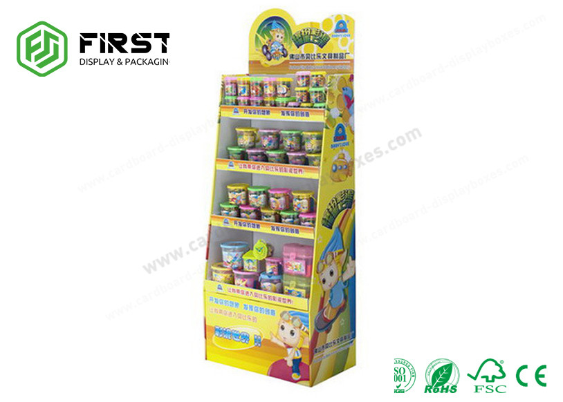 Recyclable Retail POP Floor Display Custom Logo Printed Cardboard Display Stand