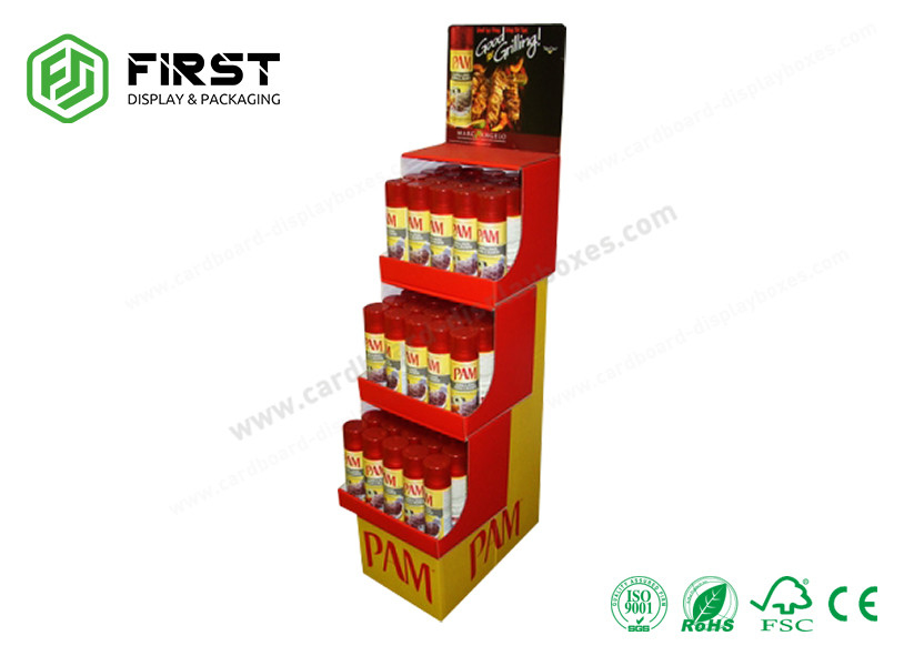 Recyclable Retail POP Floor Display Custom Logo Printed Cardboard Display Stand