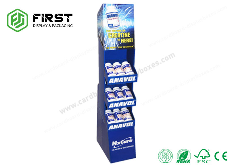 Recyclable Retail POP Floor Display Custom Logo Printed Cardboard Display Stand