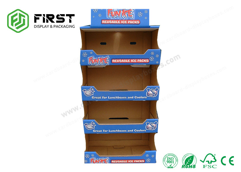 Customized Logo Printing POP Floor Display Cardboard Display Shelf