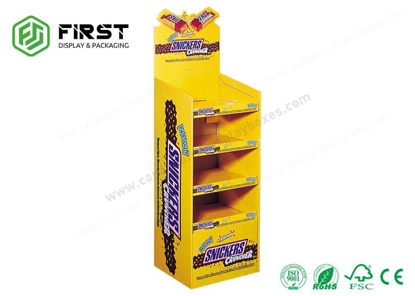 Foldable Corrugated Cardboard Floor Shelf Display For Custom Printing POP Cartons