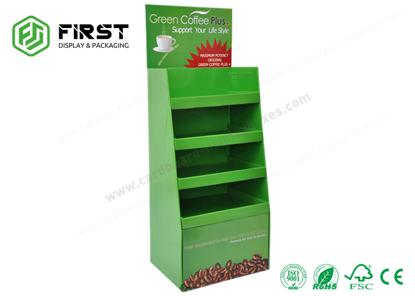 Corrugated Paper Cardboard Floor Displays CMYK Printing Customized Size