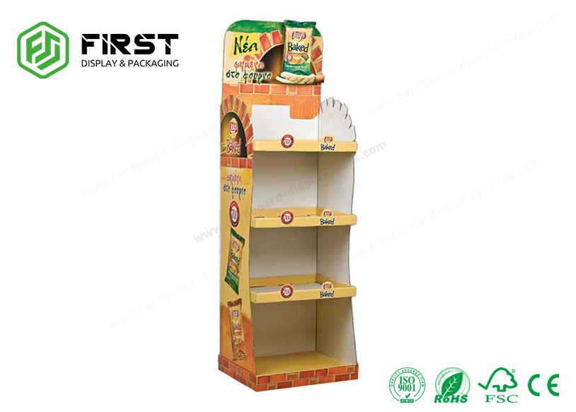 Corrugated Paper Floor Standing Displays Foldable Carton Floor Stand