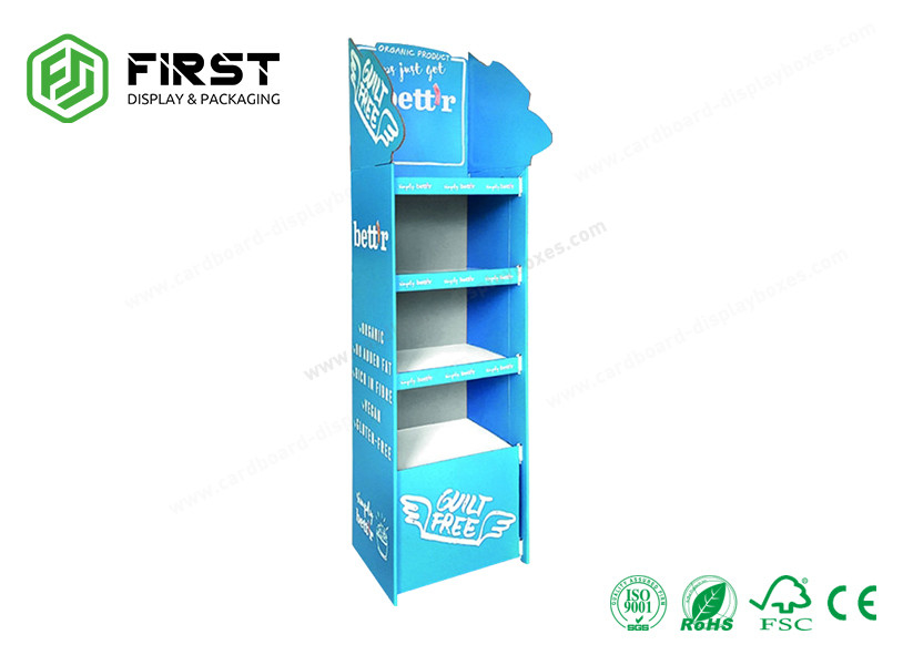 Glossy Surface Floor Standing Displays Customized POP Promotion Carton Paper Cardboard Display