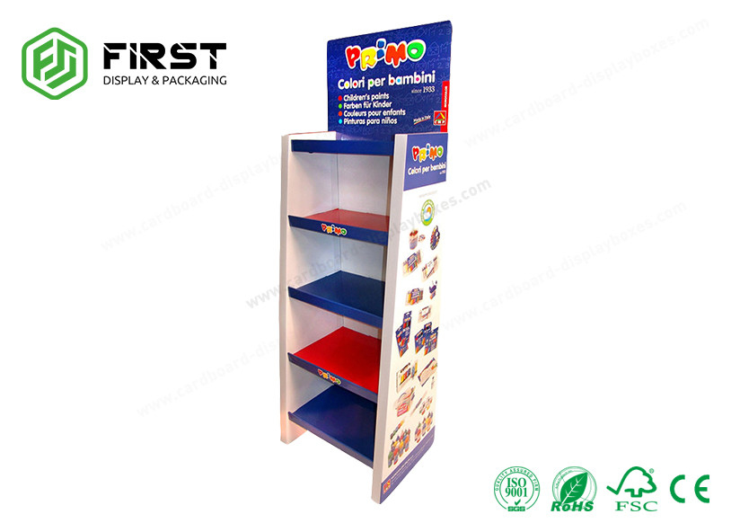 Glossy Surface Floor Standing Displays Customized POP Promotion Carton Paper Cardboard Display