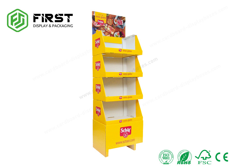 CMYK Free Standing Cardboard Displays Foldable Corrugated Floor Display For Retail Store