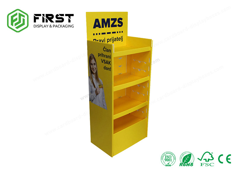 CMYK Free Standing Cardboard Displays Foldable Corrugated Floor Display For Retail Store