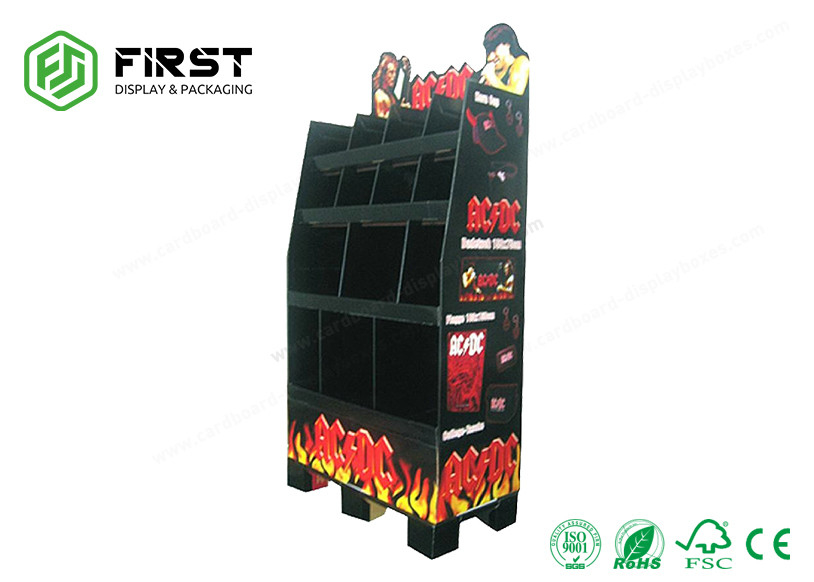 UV Coating Cardboard Floor Displays Sturdy Structure Corrugated POP Displays