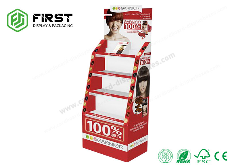 POS Stand Up Cardboard Display K6 Corrugated Board Material CMYK Printing