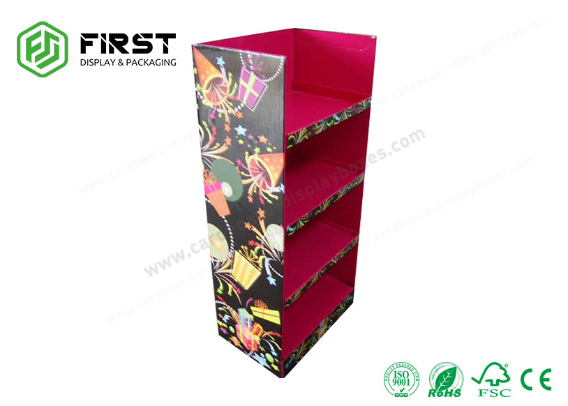 Custom Paper POS Retail Shelf Supermarket Floor Display Rack Cardboard Display Stand