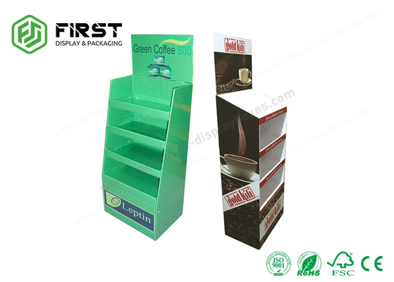 CMYK Printing Cardboard Floor Displays Retail Store POP Corrugated Paper Floor Display Stand